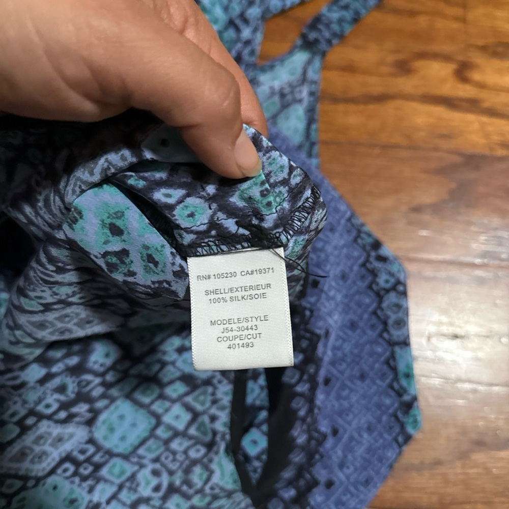 Joie Teal and Black Patterned Dress - Picture 4 of 7